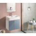 Mueble de baño suspendido HANG OUT blanco y azul módulo rectangular + lavabo B&K