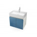Mueble de baño suspendido HANG OUT blanco y azul módulo rectangular + lavabo B&K