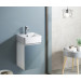 Conjunto Mueble de baño HANG OUT blanco y azul módulo cuadrado + lavabo B&K