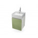 Mueble de baño suspendido HANG OUT blanco y verde módulo cuadrado + lavabo B&K