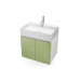 Mueble de baño suspendido HANG OUT blanco y verde módulo rectangular + lavabo B&K