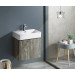 Mueble de baño suspendido HANG OUT Wengé módulo rectangular + lavabo B&K