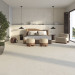 Pavimento London-R Blanco 80x80 porcelánico rectificado mate ambiente