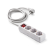 Regleta Base con 3 Tomas de Corriente, Interruptor y Cable 1,5 m