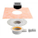 SET KERDI-DRAIN diseño 1 incluye desagüe, rejilla con sifón y lámina kerdi