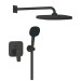 Conjunto Ducha Mural Empotrado Negro Mate Grohe