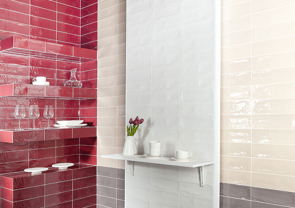 Revestimiento cerámico Keramik Rustico 20x20 Blanco brillo.